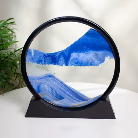 Clessidra Artistica 3D con Sabbia Rotante - Decorazione Moderna da Tavolo, Effetto Montagna Relax